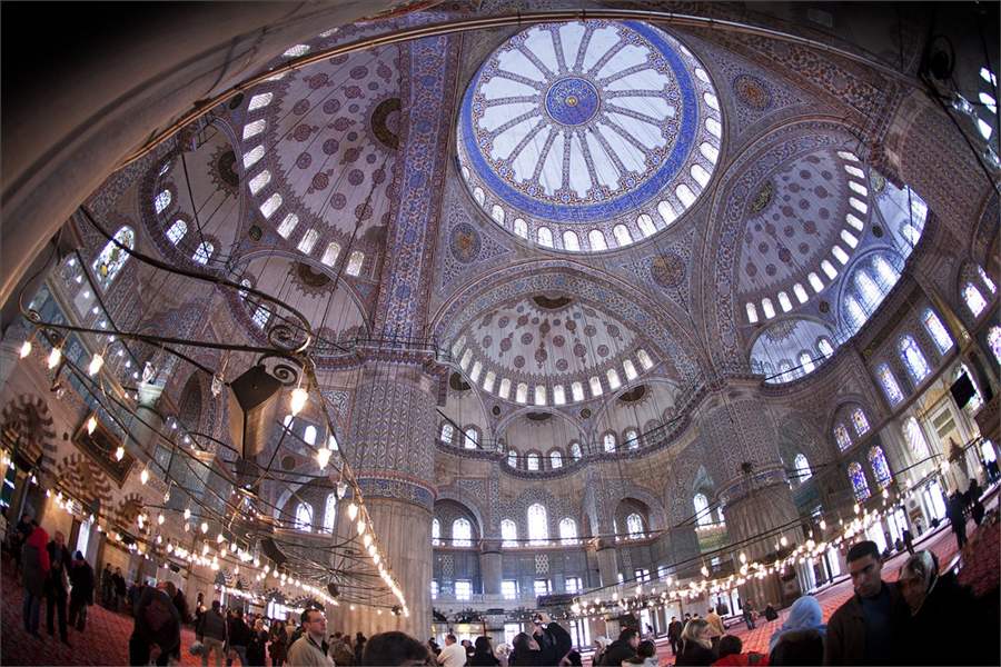 Inside the Blue Mosque on a guided Istanbul tour
