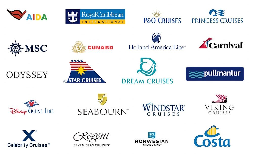 Logos of the cruise lines whose guests join our private Istanbul shore excursions — Royal Caribbean, MSC, Norwegian, Princess, Costa, Carnival and more