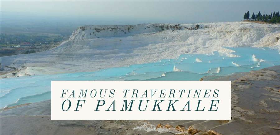 The white travertine terraces of Pamukkale filled with thermal water The white travertine terraces of Pamukkale filled with thermal water